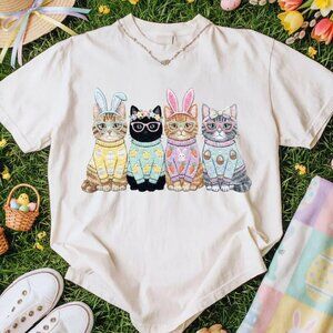 Cute Cat Shirt, Easter Day Cute Cat Tee, Gift For Cat Lover